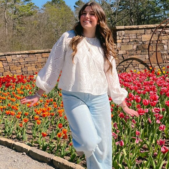 Women's Parisian Lace Long Sleeve Top | Sofie The Label | White - Picture 1 of 12